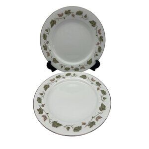 Vintage Noritake Japan Vineyard Pair Salad Plates Pattern 6449 Leaves & Vine
